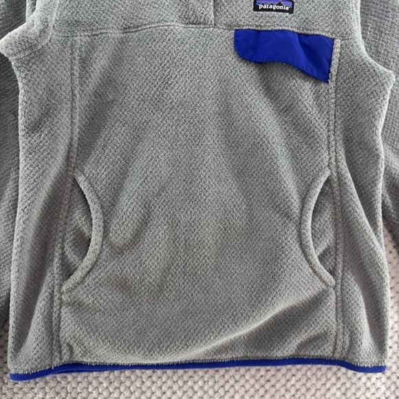 Patagonia Sweater Womens M Gray Blue Re-Tool Snap-T Pullover Fleece Pocket - Picture 5 of 15